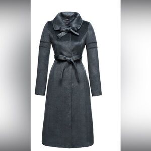 SENTALER SURI ALPACA Long Fitted Coat with Ties